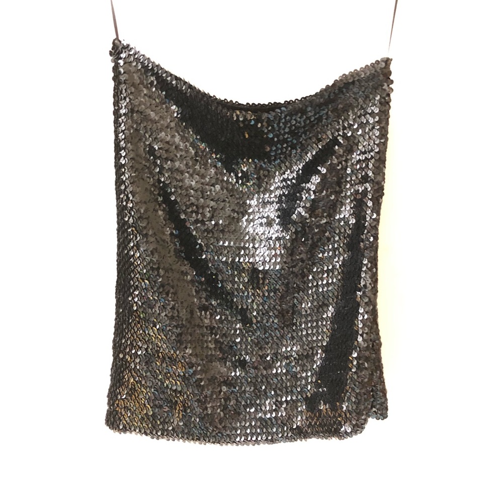 Sequin stretchy tube top